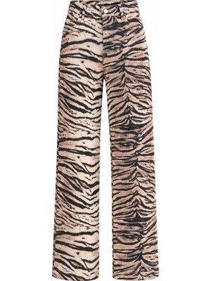Laluvia Bej Tiger Gabardin Pantolon - 1233