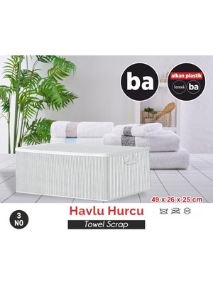 Bahometr Havlu Hurcu Düzenleyici Tutma Kulplu Organizer Saklama Hurç  No3- BA034-( 1 Adet )