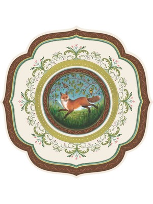 Hester & Cook Kalıp Kesim Fanciful Fox China Kağıt Amerikan Servis