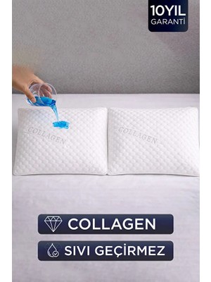 Dream Time Collagen Luxury Sıvı Geçirmez Yastık Alezi 2 Adet | 50X70CM Anti-Bakteriyel Collagen Yastık Alezi