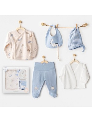 Andywawa AC25910 Newborn Set Dino 5'li Hastane Çıkışı Beige