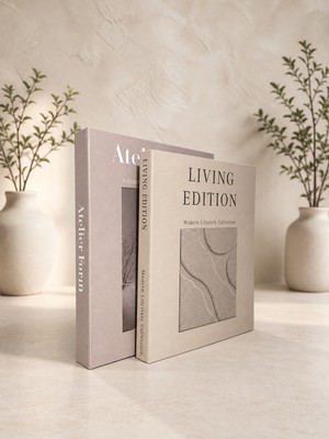 Lumeya Home Atelier Form ve Living Edition Dekoratif Kitap Kutu Seti 2’li – Bej