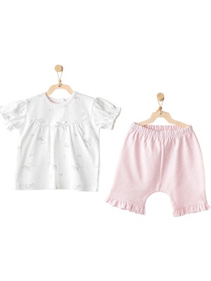 Andywawa AC25631 Cuddly Bunny Bear 2'li Bebe Takım Pink