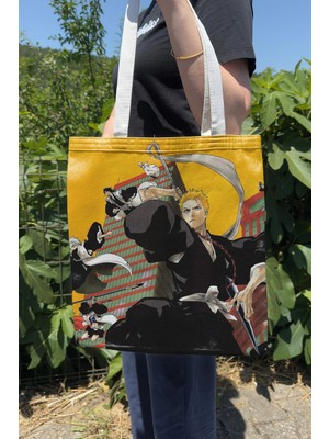 Zipzap Bleach V3 Yazlık Kışlık Çift Taraflı Kanvas Baskı Bez Çanta Anime Çantası