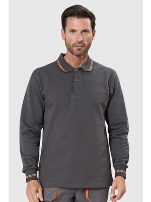 Kontrast Polo Yaka Sweatshirt