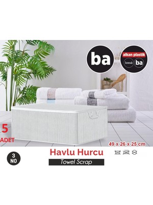 Bahometr Havlu Hurcu Düzenleyici Tutma Kulplu Organizer Saklama Hurç  No3- BA034-( 5 Adet )