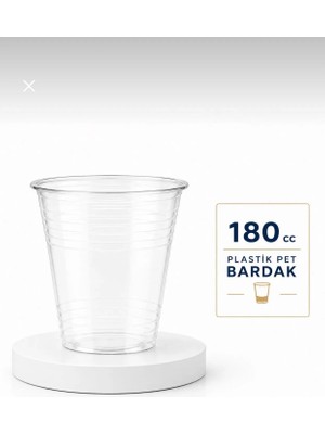 Özkan Ambalaj Temizlik 200 Adet 180 cc Plastik Pet Bardak Su Bardağı Sebil Otomat Bardağı