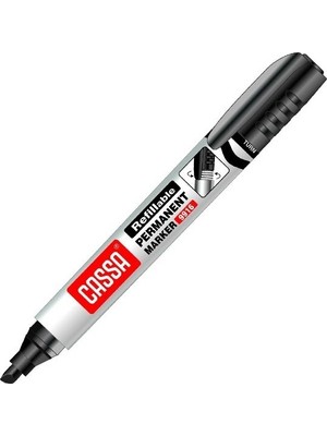 Cassa 9916 Siyah Kesik Uç Permanent Koli Kalemi - 3'lü Set