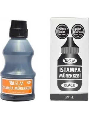 Slm 50 ml Siyah Istampa ve Kaşe Mürekkebi - 2'li Paket