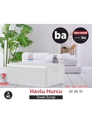 Bahometr Havlu Hurcu Düzenleyici Tutma Kulplu Organizer Saklama Hurç  No3- BA034-( 7 Adet )