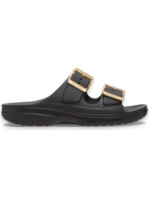 Crocs 213316 Saturday Metallic Buckle Sandal W Çift Bant Siyah Unisex Terlik