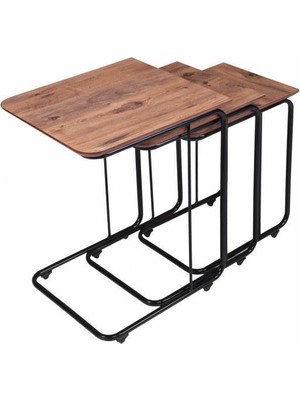 Sweet Home C Zigon Sehpa 3'Lü Takım MDF Diş Budak İç İçe Geçebilir 42 cm Derinlik