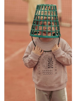 Cigit Dağ Baskılı Sweatshirt 3-9 Yaş Bej