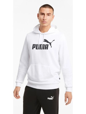 Puma Ess Bıg Logo Hoodıe Tr Beyaz Erkek Sweatshirt