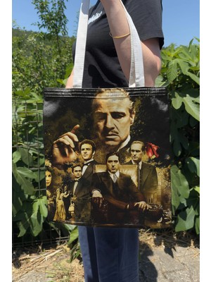 Zipzap The Godfather V5 Çift Taraflı Yazlık Kışlık Kanvas Baskı Bez Çanta