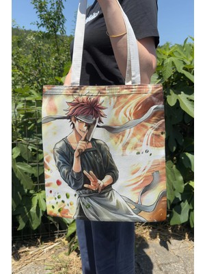 Zipzap Food Wars V3 Yazlık Kışlık Çift Taraflı Kanvas Baskı Bez Çanta Anime Çantası