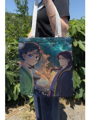 Zipzap Kusuriya No Hitorigoto V1 Yazlık Kışlık Çift Taraflı Kanvas Baskı Bez Çanta Anime Çantası