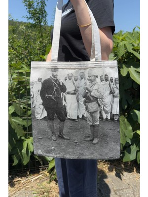 Zipzap Atatürk V4 Çift Taraflı Yazlık Kışlık Kanvas Baskı Bez Çanta