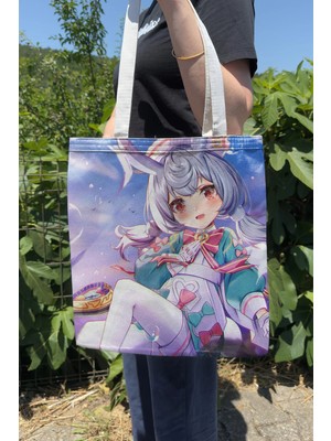 Zipzap Sigewinne Genshin Impact V2 Çift Taraflı Kanvas Baskı Bez Çanta Anime Çantası