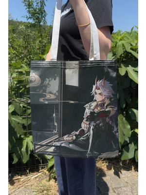 Zipzap Itto Genshin Impact V2 Çift Taraflı Kanvas Baskı Bez Çanta Anime Çantası