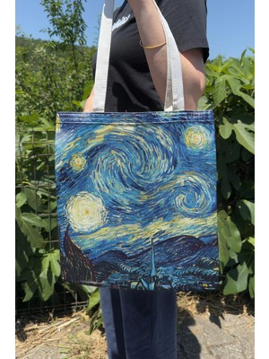 Zipzap Van Gogh V2 Çift Taraflı Yazlık Kışlık Kanvas Baskı Bez Çanta