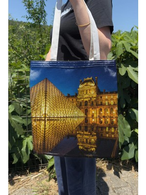 Zipzap Louvre Museum V5 Çift Taraflı Yazlık Kışlık Kanvas Baskı Bez Çanta