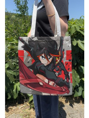 Zipzap Kill La Kill V1 Yazlık Kışlık Çift Taraflı Kanvas Baskı Bez Çanta Anime Çantası