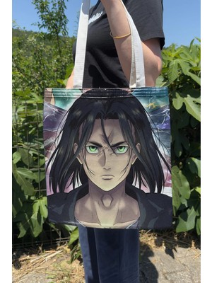 Zipzap Attack On Titan V1 Yazlık Kışlık Çift Taraflı Kanvas Baskı Bez Çanta Anime Çantası