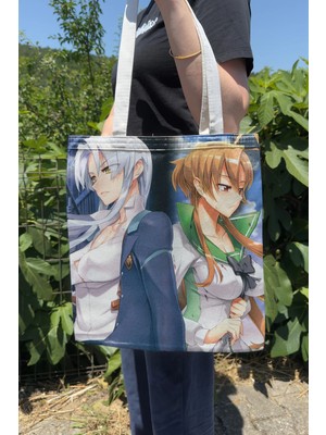 Zipzap Highschool Of The Dead V3 Yazlık Kışlık Çift Taraflı Kanvas Baskı Bez Çanta Anime Çantası