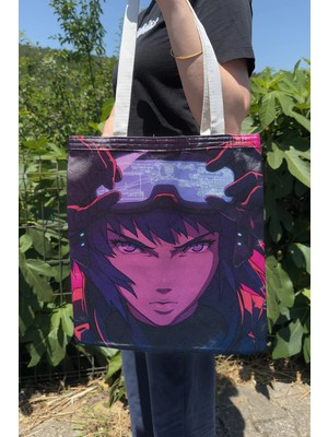 Zipzap Ghost In The Shell V3 Yazlık Kışlık Çift Taraflı Kanvas Baskı Bez Çanta Anime Çantası