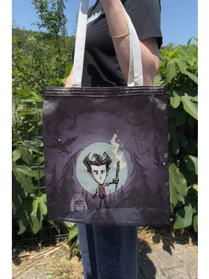 Zipzap Don't Starve V4 Çift Taraflı Kanvas Baskı Bez Çanta Bilgisayar Oyun Video Oyunu