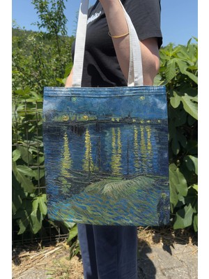 Zipzap Van Gogh V5 Çift Taraflı Yazlık Kışlık Kanvas Baskı Bez Çanta