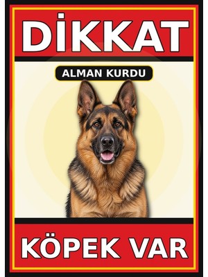 Ti Play Alman Kurdu Dikkat Köpek Var Levhası 50X70 cm Uv Baskılı Pvc Uyarı Tabelası