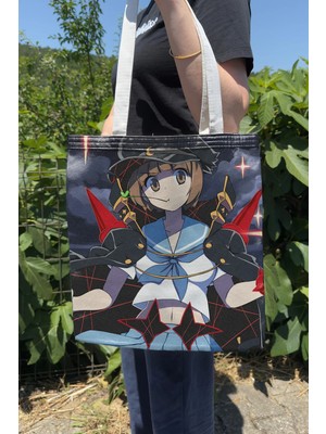 Zipzap Kill La Kill V4 Yazlık Kışlık Çift Taraflı Kanvas Baskı Bez Çanta Anime Çantası