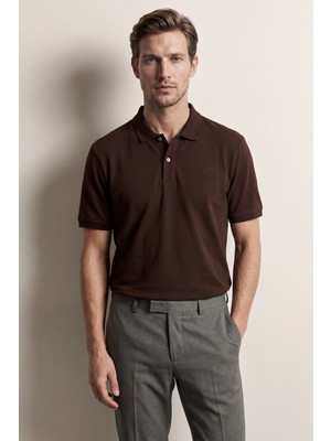 D'S Damat Ds Damat Regular Fit Pas %100 Pamuklu Uzun Ömürlü Kıvrılmaz Polo Yaka Nakışlı T-Shirt