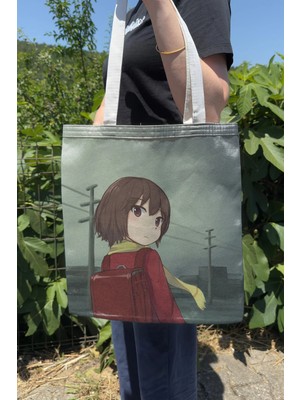 Zipzap Erased V2 Yazlık Kışlık Çift Taraflı Kanvas Baskı Bez Çanta Anime Çantası