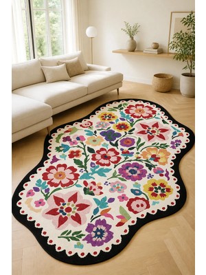 Decomia Home Dijital Kaymaz Yıkanabilir Renkli Salon Halısı Mutfak Halısı Koridor Halısı