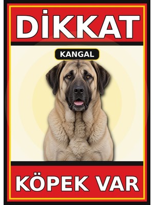 Ti Play Kangal Dikkat Köpek Var Levhası 35X50 cm Uv Baskılı Pvc Uyarı Tabelası
