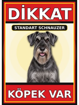 Ti Play Standart Schnauzer Dikkat Köpek Var Levhası 21X30 cm Uv Baskılı Pvc Uyarı Tabelası