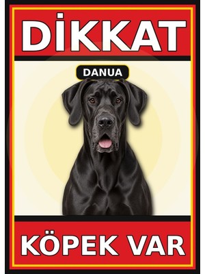 Ti Play Danua Dikkat Köpek Var Levhası 35X50 cm Uv Baskılı Pvc Uyarı Tabelası