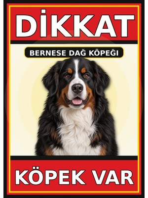 Ti Play Bernese Dağ Köpeği Dikkat Köpek Var Levhası 50X70 cm Uv Baskılı Pvc Uyarı Tabelası