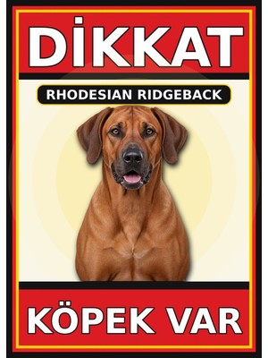 Ti Play Rhodesian Ridgeback Dikkat Köpek Var Levhası 35X50 cm Uv Baskılı Pvc Uyarı Tabelası