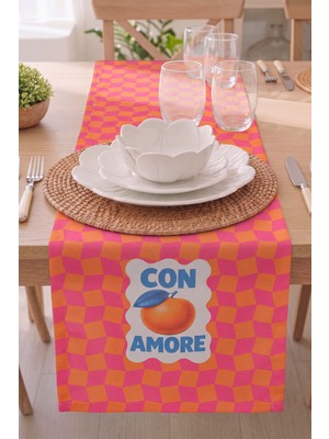 Con Amore Baskılı Runner 40X140 cm
