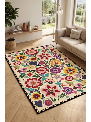 Decomia Home Dijital Kaymaz Yıkanabilir Renkli Salon Halısı Mutfak Halısı Koridor Halısı