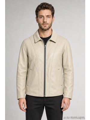 Freemen Erkek Fermuarlı Regular Fit Içi Kürklü Suni Deri Ceket M-443