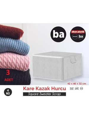 Bahometr Kare Kazak Hurcu Düzenleyici Tutma Kulplu Organizer Saklama Hurç  No4- BA035-( 3 Adet )
