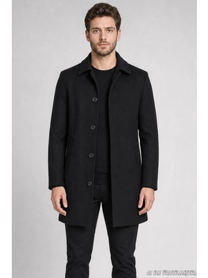 Freemen Erkek Slim Fit Klasik Yaka 3 Düğmeli Kısa Kaşe Kaban 517