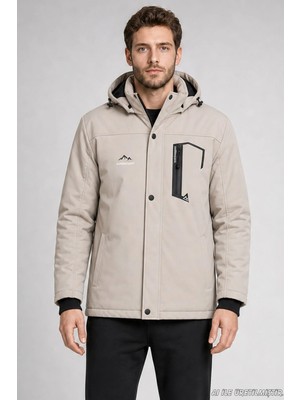 Freemen Erkek Kapüşonlu Içi Kürklü Su ve Rüzgar Geçirmez Outdoor Softshell Mont 2027