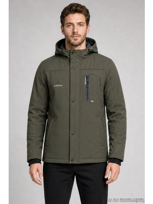 Freemen Erkek Kapüşonlu Içi Kürklü Su ve Rüzgar Geçirmez Outdoor Softshell Mont 2027