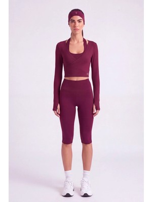 Holly Lolly Bağlamalı Crop Kesim Ellen Bolero Bordo